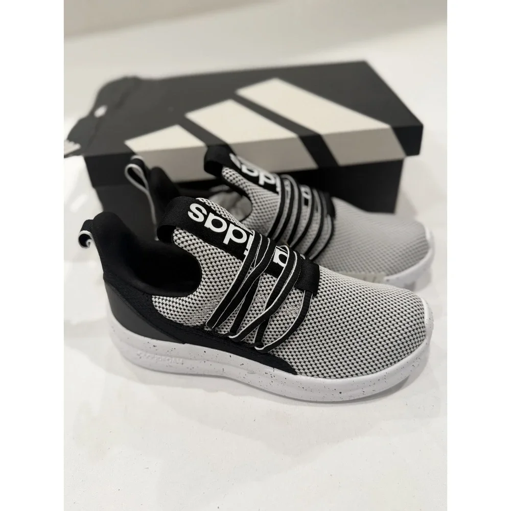 ADIDAS Lite Racer Adapt 7.0 K Kids Slip-On Mesh Sneakers White/Black US 3 unisex